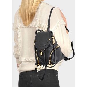 See By Chloe Leather Olga Backpack in Black/Gold Hardware, Excellent Condition